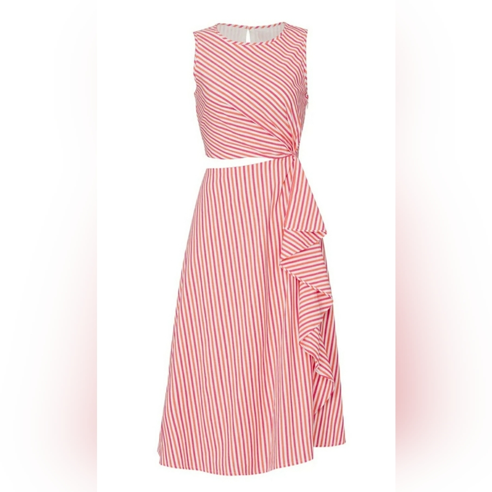 NWT J. CREW COLLECTION Samara striped cutout cotton dress 8